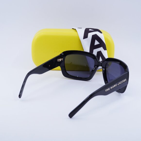 Marc Jacobs MARC 574/S 0807 IR Square Sunglasses - Black\Gray - Picture 4 of 10